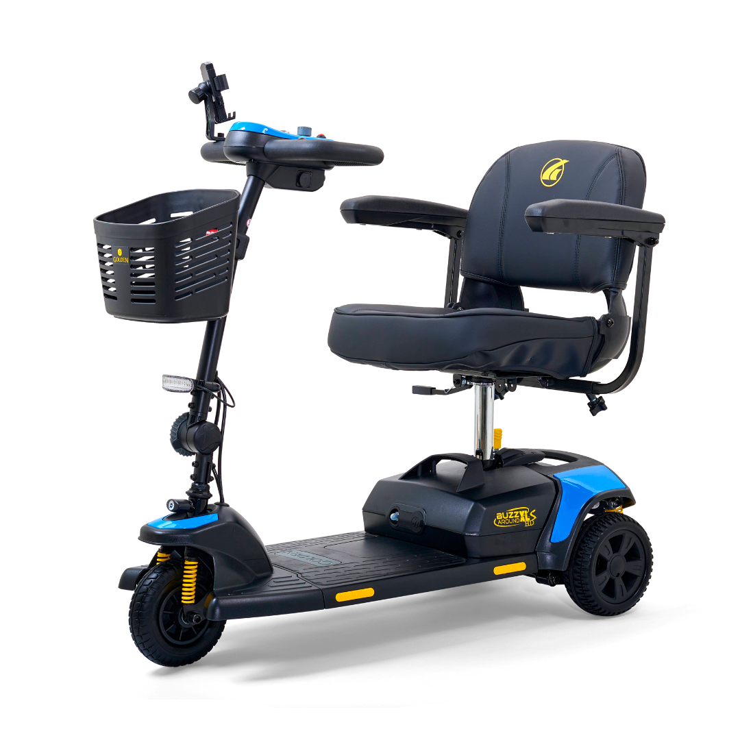 Golden Tech GB121B Buzzaround XLS-HD 3-Wheel Portable Scooter with Suspension - Senior.com Mobility Scooters